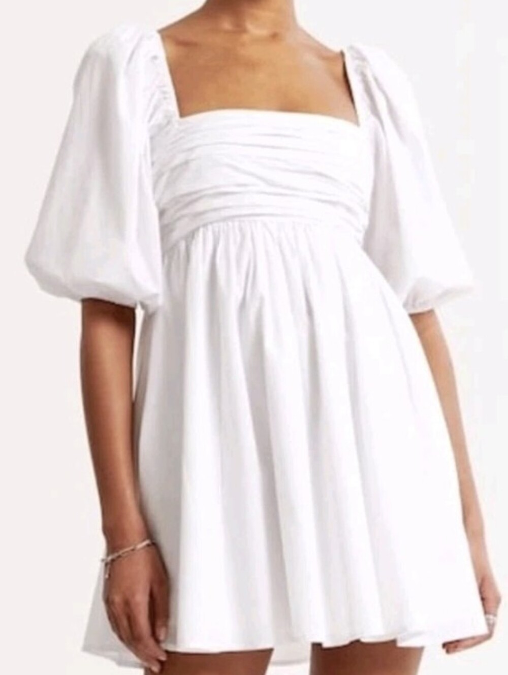 Abercrombie and Fitch Emerson Ruched Puff Sleeve Mini Dress Size Small